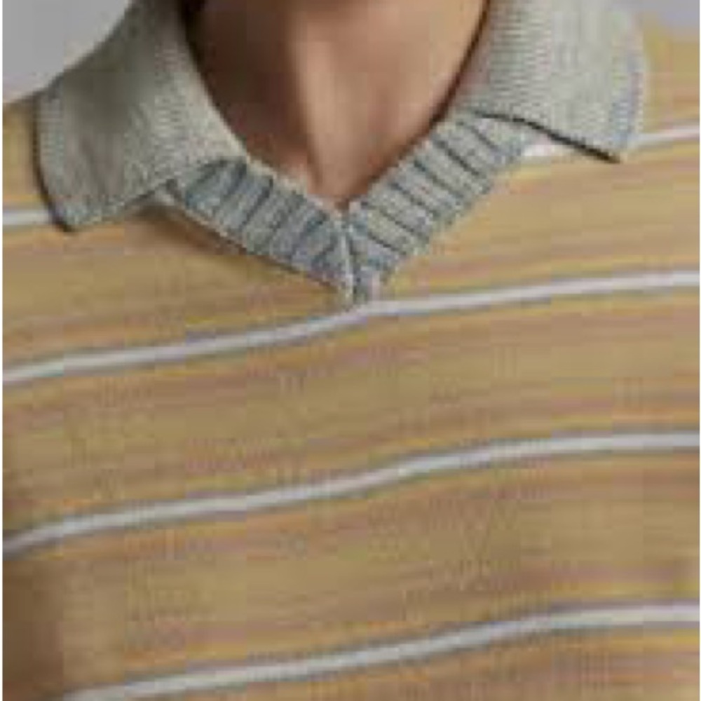 Yellow Collared Striped Sweater - image 2